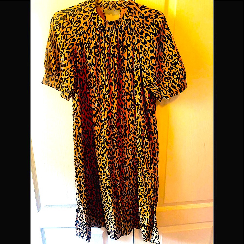 ANTHROPOLOGIE leopard print dress